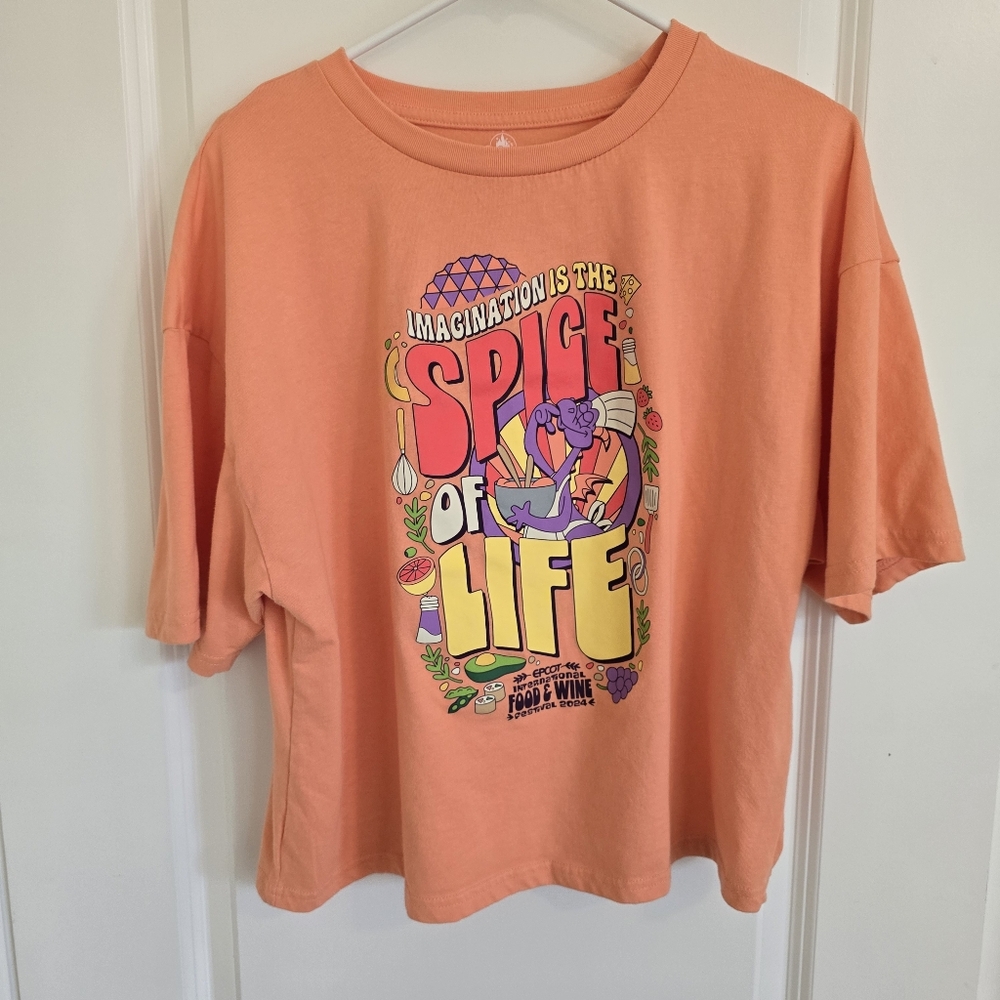 Disney Epcot 2024 International Food & Wine Peach Graphic T-Shirt Womens Plus
